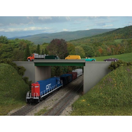 Walthers Cornerstone 4567 (HO) Modern Steel Highway Overpass with Concrete Sides -- Kit