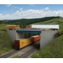 Walthers Cornerstone 4565 (HO) Modern Steel and Concrete Highway Overpass with Pipe Railings -- Kit