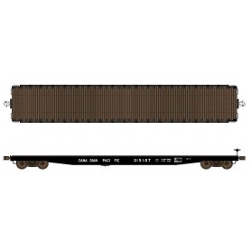Wheels Of Time (HO) Napanee Industries 62' Plain-Deck Flatcar - Canadian Pacific (As-Delivered, 1967, black) 3-Pack