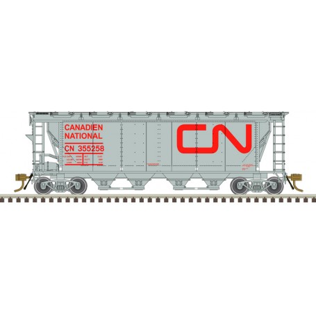 Atlas Master® (HO) Slab-Side Covered Hopper - Canadian National (12-Hatch, gray)