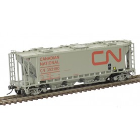 Atlas Master® (HO) Slab-Side Covered Hopper - Canadian National (6-Hatch, gray, red)