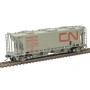 Atlas Master® (HO) Slab-Side Covered Hopper - Canadian National (6-Hatch, gray, red)