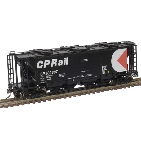 Atlas Master® (HO) Slab-Side Covered Hopper - Canadian Pacific (6-Hatch, black, red, white)