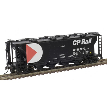 Atlas Master® (HO) Slab-Side Covered Hopper - Canadian Pacific (8-Hatch, black, red, white)