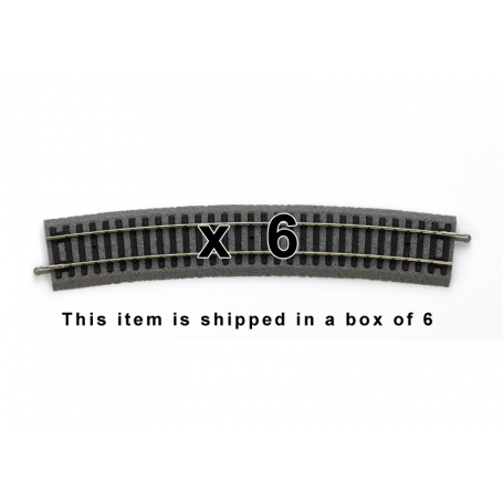 PIKO 55419 (HO) BOX OF 6 ROADBED A-TRACK CURVED TRACK, R9 35.7"/15°