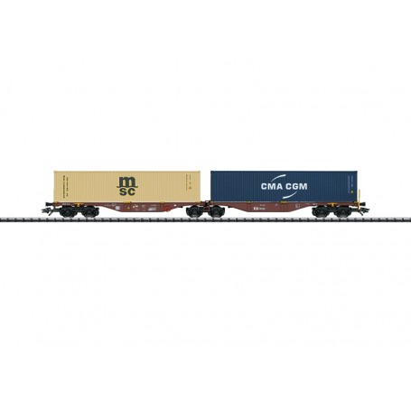 Trix 24800 (HO) Type Sggrss 80 (CD Cargo) Double Container Transport Car