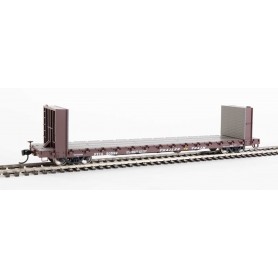 Walthers Mainline (HO) 60' Pullman-Standard Bulkhead Flatcar (48' IL), Trailer-Train (Brown)