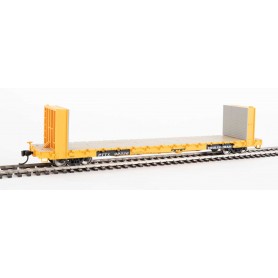 Walthers Mainline (HO) 60' Pullman-Standard Bulkhead Flatcar (48' IL), Trailer-Train (Yellow)