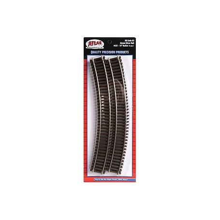 ATLAS 532 (HO) CODE 83 SNAP TRACK® - Curved 18" Radius pkg(6)