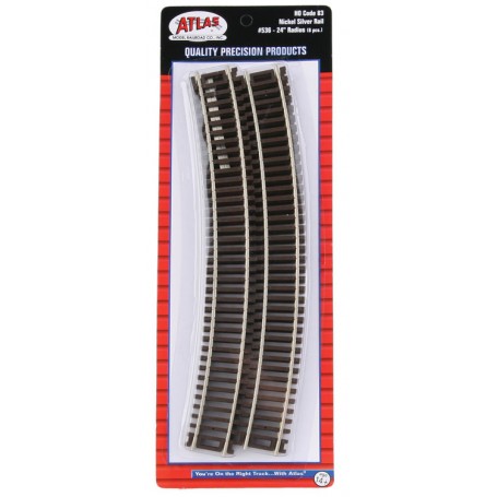 ATLAS 536 (HO) CODE 83 SNAP TRACK® - Curved 24" Radius pkg(6)