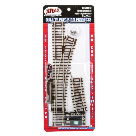ATLAS 541 (HO) CODE 83 Snap Switch® - 18" Radius, Right Hand