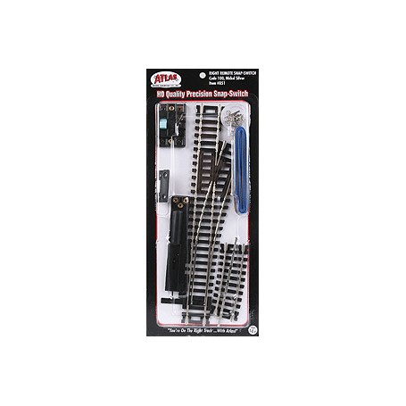 ATLAS 851 (HO) Code 100 Snap Switch® - Remote Control Turnout, Right 18"