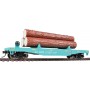 WALTHERS TrainLine 1773 (HO) Log Dump Car with 3 Logs - Union Pacific 14972