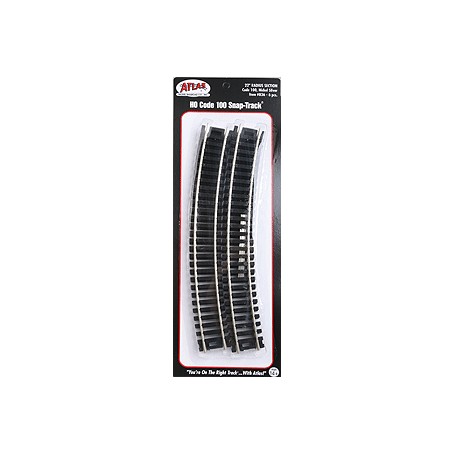 ATLAS 836 (HO) Code 100 Snap Track® - Curved 22" Radius - 6 pcs.