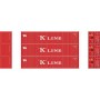 Athearn (N) 40' Corrugate Low Container, K Line (3)