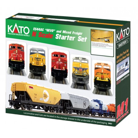 KATO 106-0024 (N) M1 Basic Oval Track Set, ES44 BNSF, Freight Cars and Power Pack, 120V
