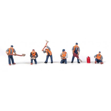 Walthers SceneMaster 6066 (HO) Railroad Track Workers -- Set 1 pkg(6)