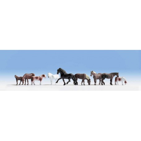 Walthers SceneMaster 6074 (HO) Majestic Horses pkg(9)