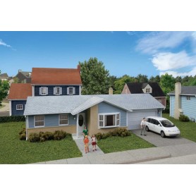 Walthers Cornerstone® 4155 (HO) Ranch House with Attached 2-Car Garage -- Kit