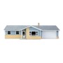 Walthers Cornerstone® 4155 (HO) Ranch House with Attached 2-Car Garage -- Kit