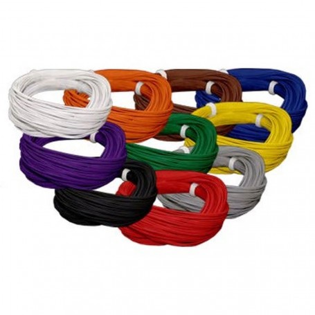 ESU 51940 White Super thin cable, 0.5mm diameter, AWG36, 10m bundle