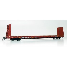 Rapido 147008 (HO) Marine Industries Bulkhead Flatcar: BNSF - Minerial Brown Scheme