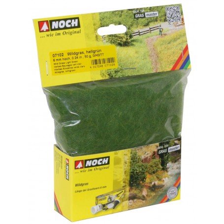 NOCH 07102 (A) Static Grass - Wild Grass, Light Green, 6 mm, 50 g bag