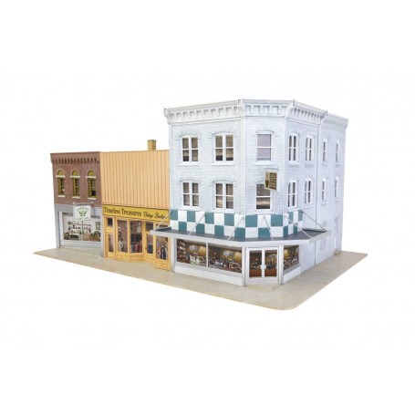Walthers Cornerstone Merchants Row II Walthers Cornerstone HO Scale 'Merchants Row II' Building Kit – Downtown Model Train Structure (Model #933-3029) HO Gauge Downtown Building