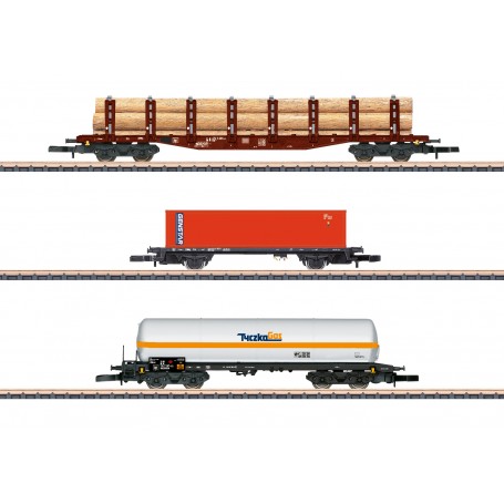 Märklin 82596 (Z) Mixed Freight Car Set - GENSTAR / Tycza Gas / KLV Transport