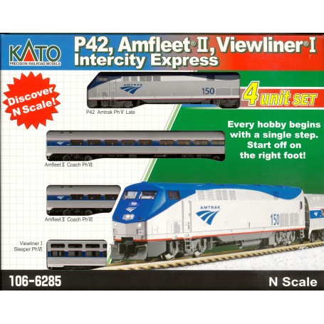 KATO 106-6285 (N) GE P42, Amfleet, Viewliner Intercity Express Phase VI 4-Car