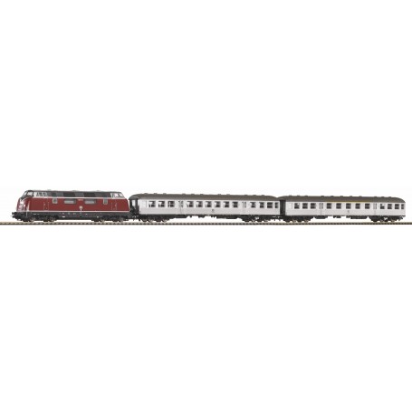 PIKO 59018 (HO) DCC starter set - Silberlinge passenger train (DB) BR 220 diesel locomotive - PIKO SmartControl® WLAN, 120V