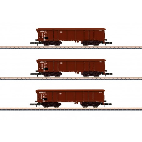 Märklin 86682 (Z) type Tams 886 (DB) Gondolas with Retractable Roofs, Era IV