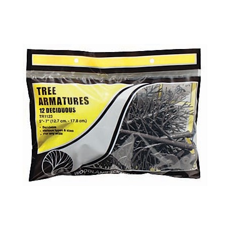 Woodland Scenics TR1123 (A) Tree Armatures - Deciduous -- 5 to 7" 12.7 to 17.8cm pkg(12)