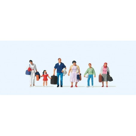 PREISER 10784 (HO) Travelers with luggage