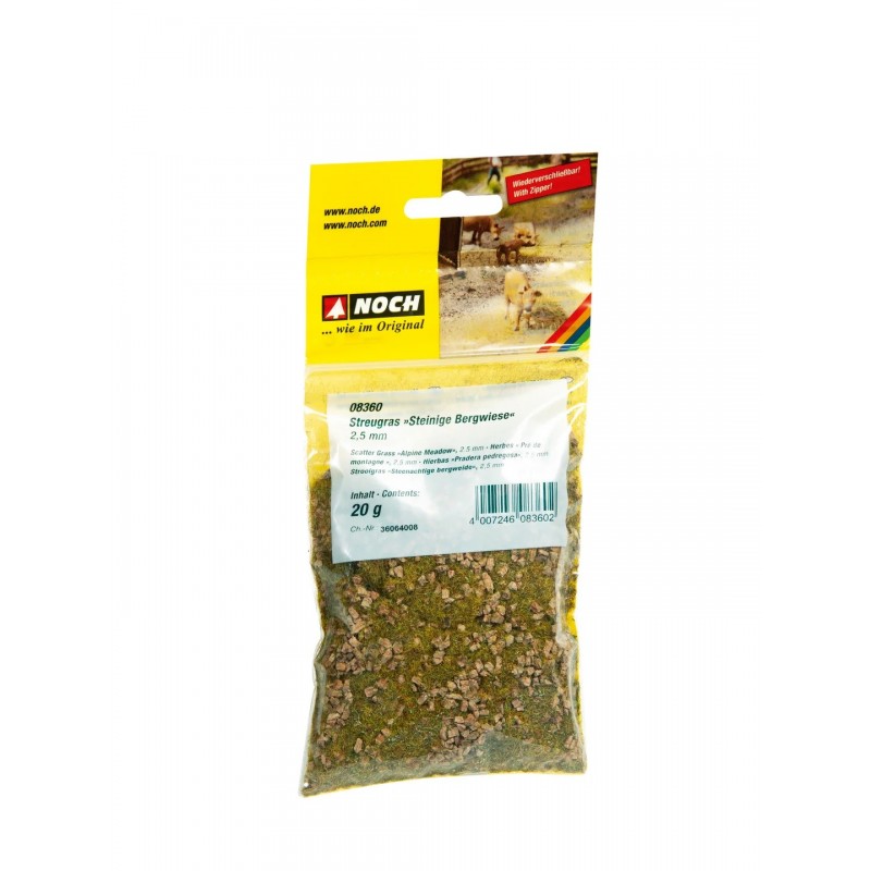 Model Train Scenery Noch 08212 Scatter Grass Meadow – 1.5mm Landscape Modelling Terrain For Model Railways (HO, TT, N, Z Gauge) Model Scenery Grass