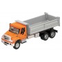 Walthers SceneMaster 11661 (HO) International® 7600 3-Axle Heavy-Duty Dump Truck - Orange Cab, Silver Dump Body
