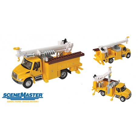 Walthers SceneMaster 11732 (HO) International® 4300 Utility Truck w/Drill - Yellow