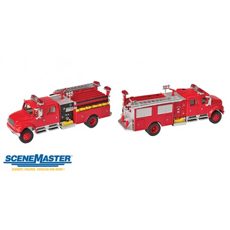 Walthers SceneMaster 11841 (HO) International® 4900 Crew Cab Fire Engine - Red
