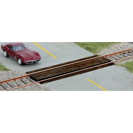 Walthers SceneMaster 4159 (HO) Wood Grade Crossing -- Laser-Cut Wood Kit pkg(2)