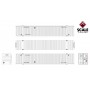 ScaleTrains Operator (HO) CIMC 53’ Corrugated Dry Container - 3 pack - COFC Logistics/White