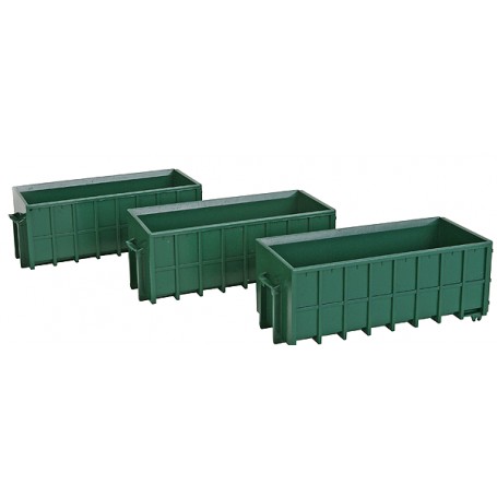 Walthers SceneMaster 4100 (HO) Large Dumpsters - Green pkg(3) - Assembled