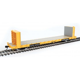 Walthers Mainline (HO) 60' Pullman-Standard Bulkhead Flatcar (48' IL), PTTX (Yellow)