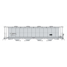 InterMountain 45241 (HO) 59' 4-Bay Cylindrical Covered Hopper w/Round Hatches -- Canadian Pacific - Gray