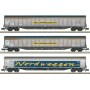 Trix 18297 (N) "Transwaggon" (DB AG) Sliding Wall Boxcar Set, Era V