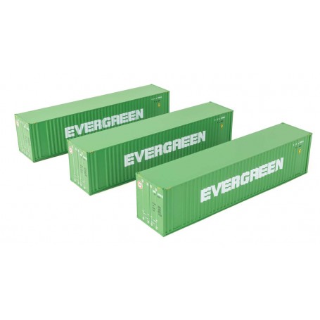 Walters Scenemaster 18200 (HO) 40' Flat Panel Container - 3-Pack -- Evergreen