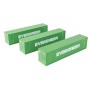 Walters Scenemaster 18200 (HO) 40' Flat Panel Container - 3-Pack -- Evergreen