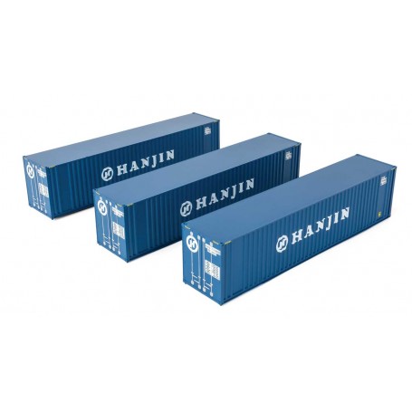 Walters Scenemaster 18201 (HO) 40' Flat Panel Container - 3-Pack -- Hanjin