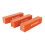 Walters Scenemaster 18203 (HO) 40' Flat Panel Container - 3-Pack -- Hyundai