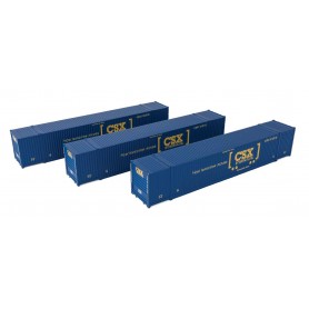 Walthers Scenemaster 18501 (HO) 53' Singamas Corrugated Side Container - 3-Pack -- CSX