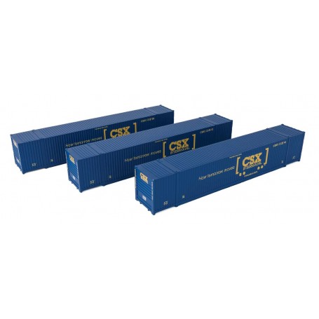 Walthers Scenemaster 18501 (HO) 53' Singamas Corrugated Side Container - 3-Pack -- CSX